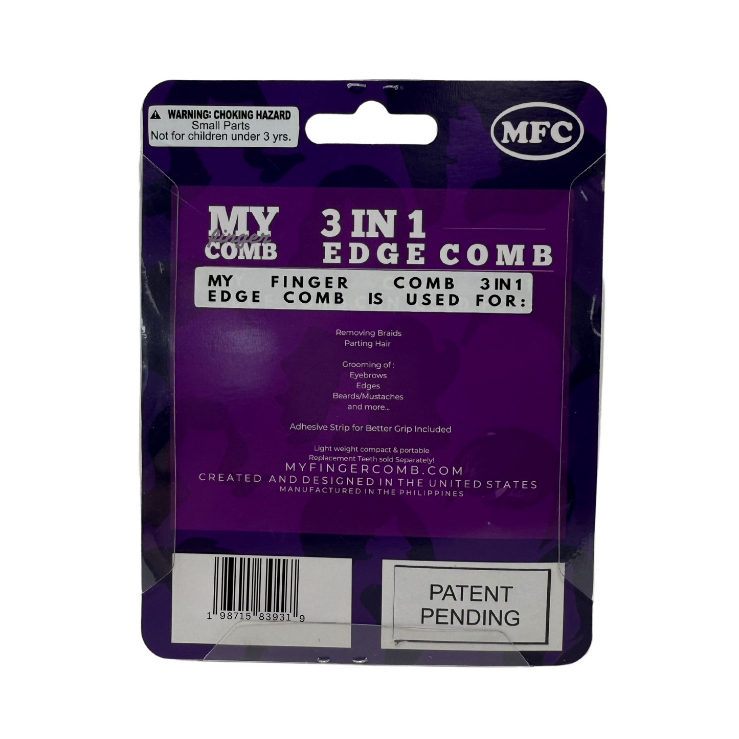 MyFingerComb 3-in-1 Travel Comb